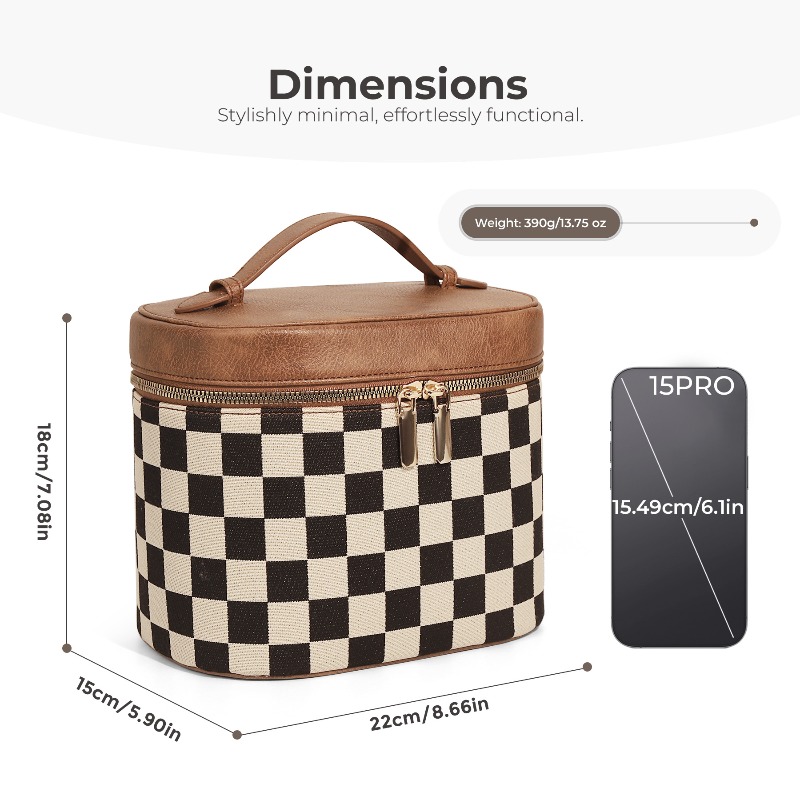 Borsa per il Trucco a Scacchi, - Luxury Skincare Aesthetic recensione e prezzo